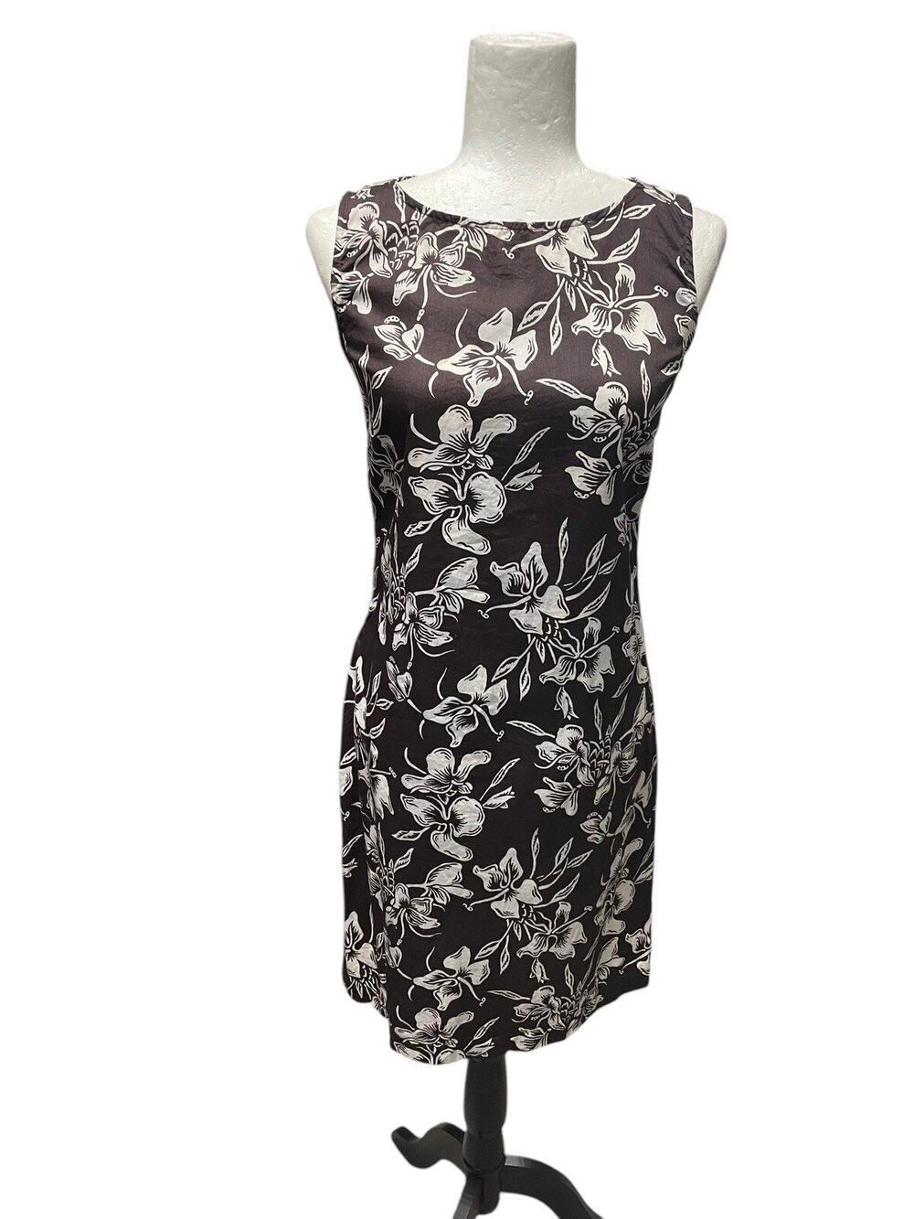 Patagonia Pataloha Sleeveless Cotton Dress Hawaii Brown White Floral Size 4